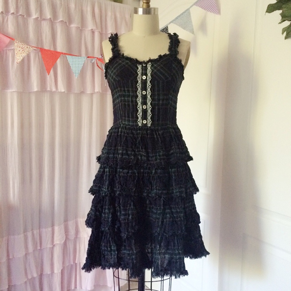 Emily temple cute green plaid dress